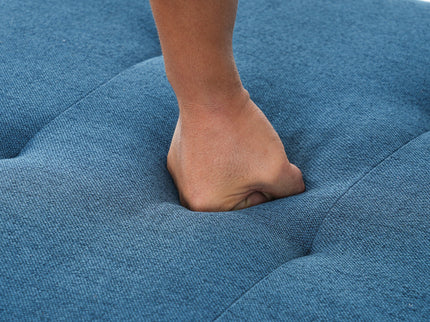 Ottoman, Compact Footrest For Living Room - Navy Blue