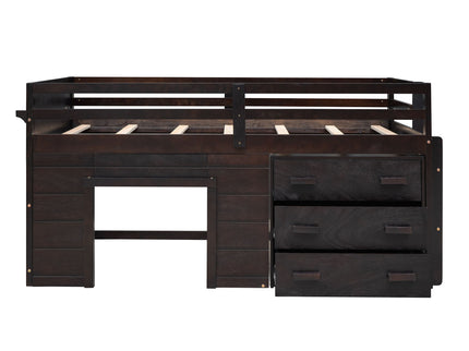 Loft Bed With Cabinet And Shelf
