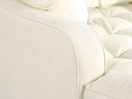 Modern Chaise Lounge Upholstered Sofa Couch With Tufted Seat And Detachable Pillows For Living Room