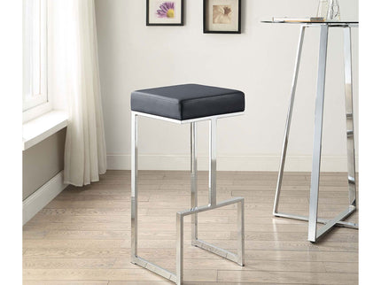 Upholstered Bar Stool With High-Shine Legs