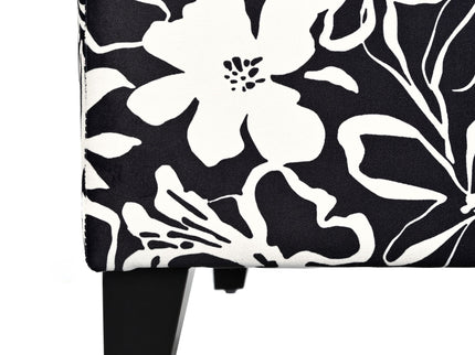 Luxury Storage Ottoman With Floral Patterned Fabric, Soft-Close Hinges, Multi Functional