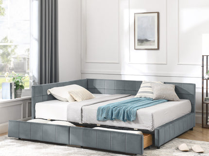 Elegant Storage Upholstered Tufted Bed Frame With Backrest And Armrests
