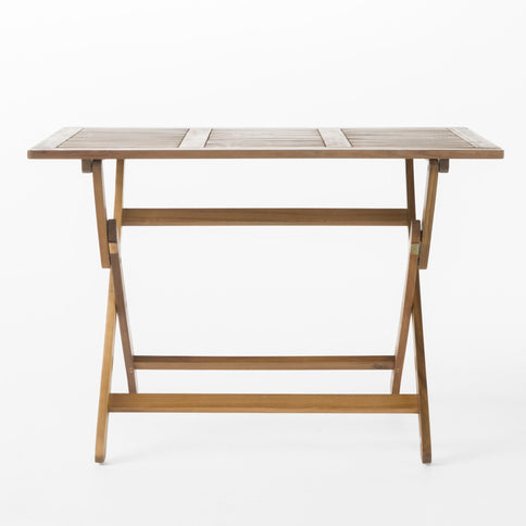 Blissique - Outdoor Foldable Wood Dining Table With Slat Design