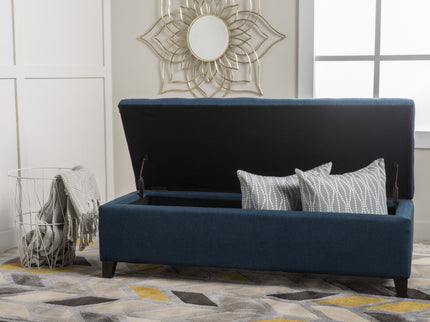 Upholstered Storage Ottoman Bench, Foot Rest For Bedroom