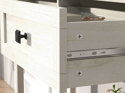Farmhouse Style Console Table With 2 Drawers And Bottom Storage Shelf