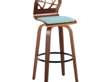 Folia - Mid Century Modern Fixed Height Barstool With Swivel With Round Footrest (Set of 2)
