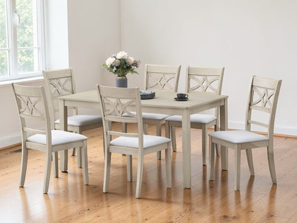 Ferris - 7 Piece Dining Set With Cross Back Chairs And Rectangular Table - Antique White