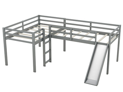 L Shaped Loft Bed With Ladder And Slide
