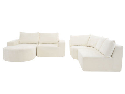 U-Shaped Oversized Modular Cloud Sectional Sofa With Deep Seat For Living Room