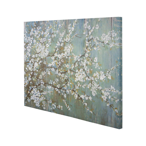 Saison Cherry Blossom Canvas Print, Wall Decor For Living Room (Set of 4) - Multicolor