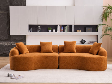 4 Seater Sofa With Fabric, 30D, 60 Hardness Full Sponge, 4 Pillow For Living Room, Home Furniture Sleeper Sectional Sofa For Apartment