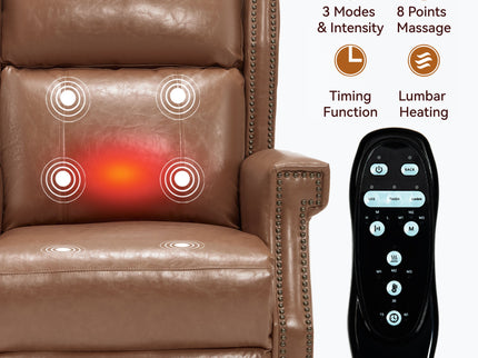 Manual Recliner Chair  With Heavy Duty Motion Mechanism, 8 Vibrating Nodes And 3 Massage Modes For Living Room
