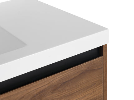 Bathroom Vanity Set With Resin Countertop Sink And 2 Doors, Engineered Wood