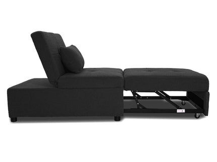Sleeper Sofa Chair, Convertible Pull Out Bed Couch - Black