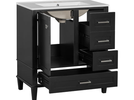 Bathroom Vanity, Modern Bathroom Cabinet With Sink Combo Set, Bathroom Storage Cabinet With A Soft Closing Door And 3 Drawers, Solid Wood Frame