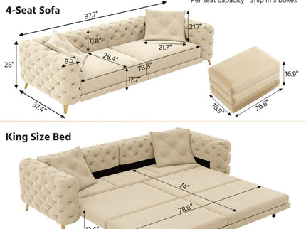 3-In-1 Convertible Sleeper Sofa