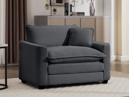 Modern Classic Fabric Single Chair Deep Seat Sofa With Pillow