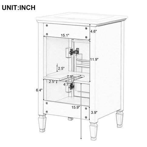 Bathroom Vanity With Sink, Adjustable Shelf, Tilt-Out Drawer