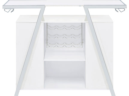 Katia - Wine Cabinet With LED Home Bar, 12 Bottle Storage - Gloss White