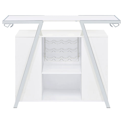 Katia - Wine Cabinet With LED Home Bar, 12 Bottle Storage - Gloss White