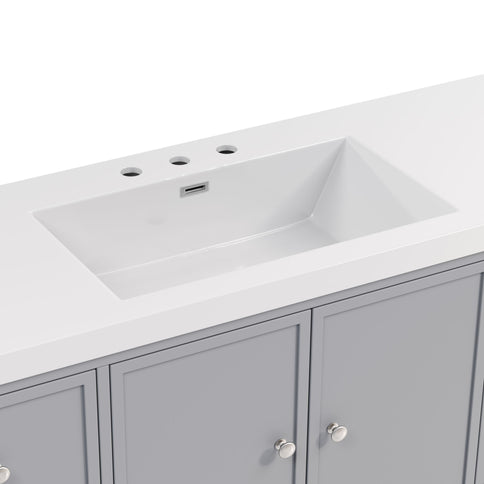 Bathroom Vanity With Separate Sink, Soft Close Doors And 4 Drawers