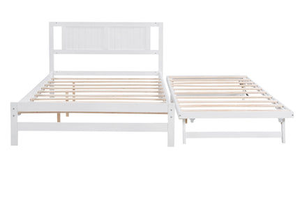 Platform Bed With Adjustable Trundle