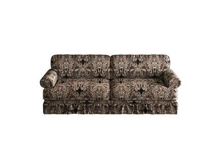 Luxuriously Comfortable Cloud Couch With Elegant Rolled Arms & Pleated Skirt Design