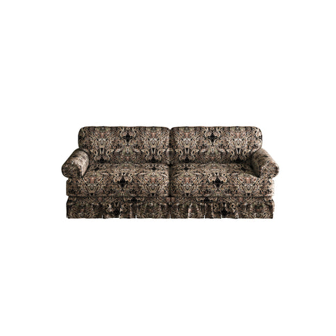 Luxuriously Comfortable Cloud Couch Sofa With Elegant Rolled Arms & Pleated Skirt Design