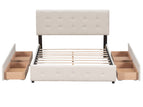 Beige / Queen / 4 Drawers