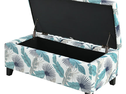 Charming Floral Storage Ottoman With Upholstered Fabric