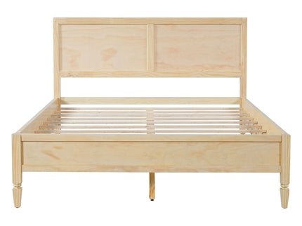 Classic Platform Bed Frame With Panel Headboard