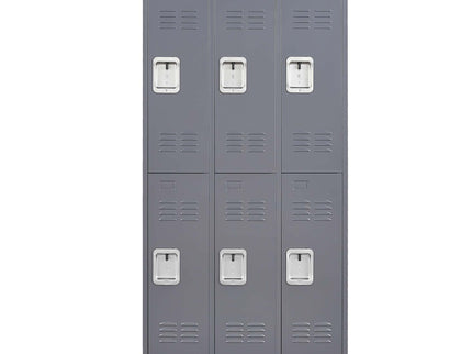 6 Door Lockers With Lock For Employees, Storage Cabinet For Home, Gym, Office, School, Garage - Gray