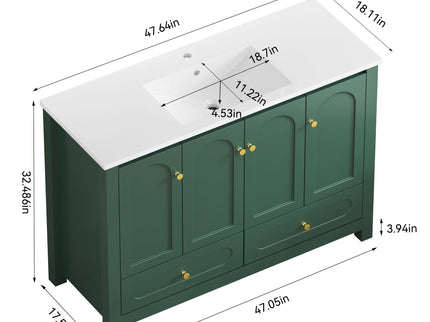 Bathroom Vanity With Sink Combo, 4 Soft Close Doors And 2 Drawers