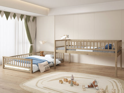 Bunk Bed With Ladder And Guardrails