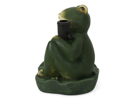 Charming Frog Prince Umbrella Base With Concrete Design - Green