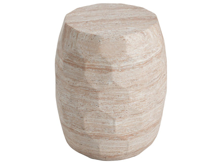 Travertine Lightweight Concrete Side Table For Indoor / Outdoor Use - Beige
