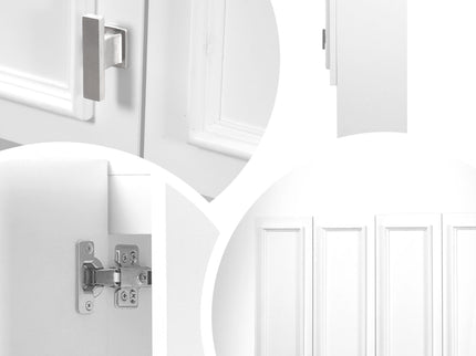 Bathroom Cabinet With 3 Adjustable Shelves Wall Mounted Medicine Cabinet, Soft Closing Hinges, Open Shelving Design - White