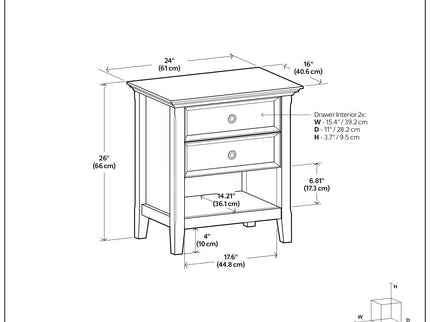 Amherst - Bedside Table, Handcrafted