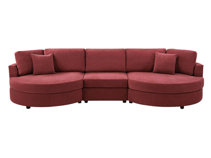 Modern 3 Seater Upholstered Sofa With Curved Design
