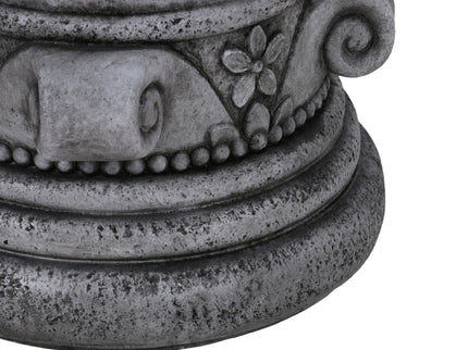 Outdoor End Table, Round Side Table For Patio And Garden - Antique Gray