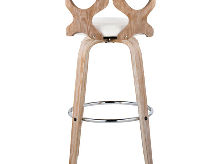 Gardenia - Contemporary Fixed Height Barstool With Swivel With Round Footrest (Set of 2)
