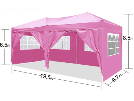 10'X20' Ez Pop Up Canopy Outdoor Portable Party Folding Tent With 6 Removable Sidewalls + Carry Bag + 4 Pieces Weight Bag