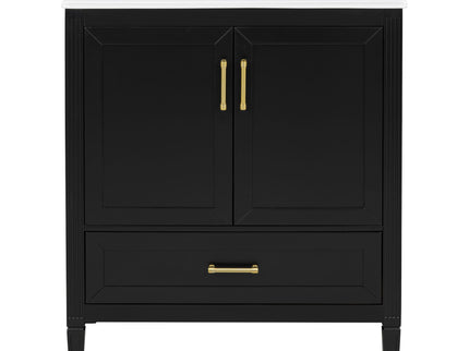 Elegant Fluted Bathroom Vanity With Sink, Soft Close Doors & Drawer