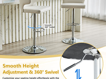 Adjustable Swivel Bar Chair With Ergonomic High Back Design