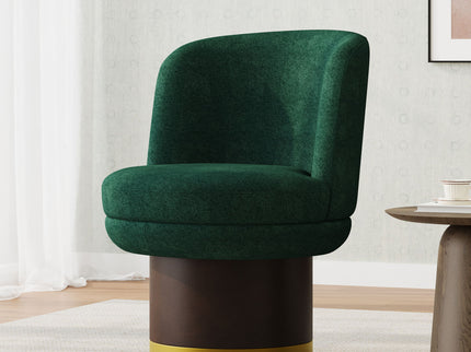 Round Swivel Accent Chair With Ergonomic Backrest For Living Room