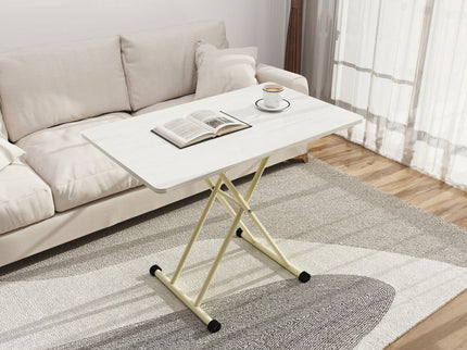 Adjustable Standing Table, Indoor & Outdoor Use, Portable With Adjustable Height - Off White / White