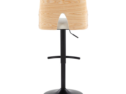 Stella - Contemporary Adjustable Barstool Stool With Swivel And Rounded T Footrest (Set of 2)