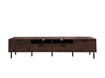 TV Stand For TVs Up To 85" With Closed Storage, Soft Closing Hinges, Living Room Entertainment Center - Walnut