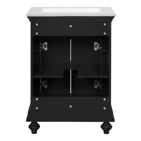 Modern Bathroom Vanity With Tip-Out Drawer And Soft-Close Hinges