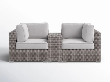 Handcrafted Outdoor Loveseat With Wicker Seating